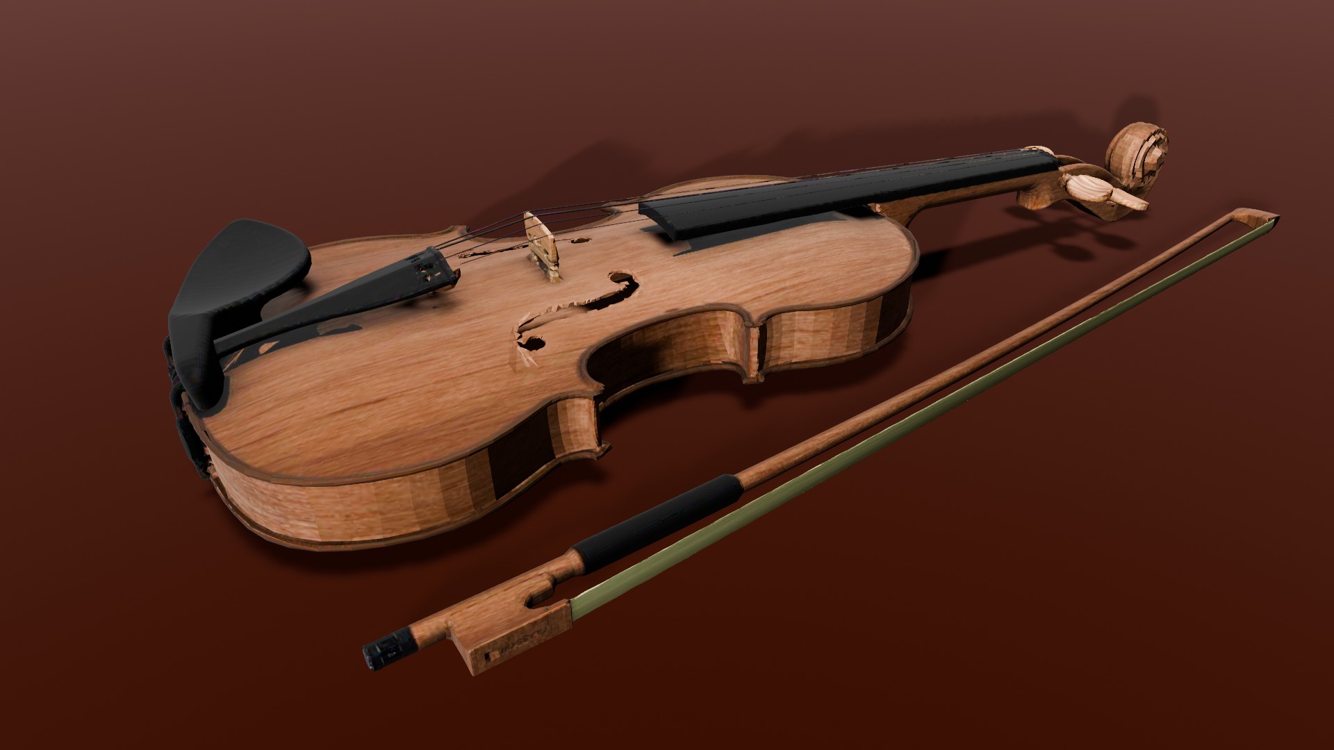 Violin 3D Model Low-poly 3D model_15