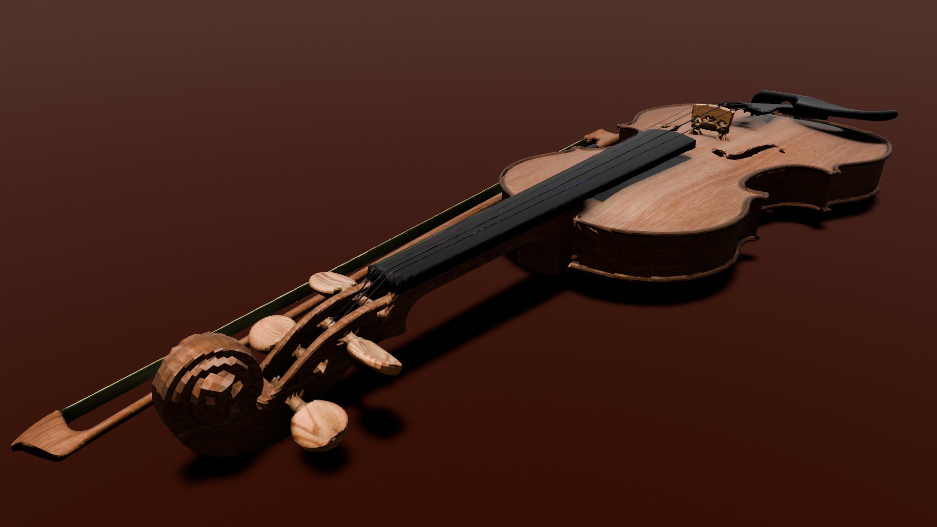 Violin 3D Model Low-poly 3D model_6