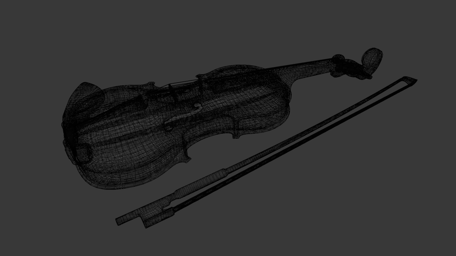 Violin 3D Model Low-poly 3D model_7