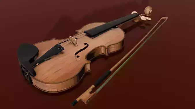 Violin 3D Model Low-poly 3D model