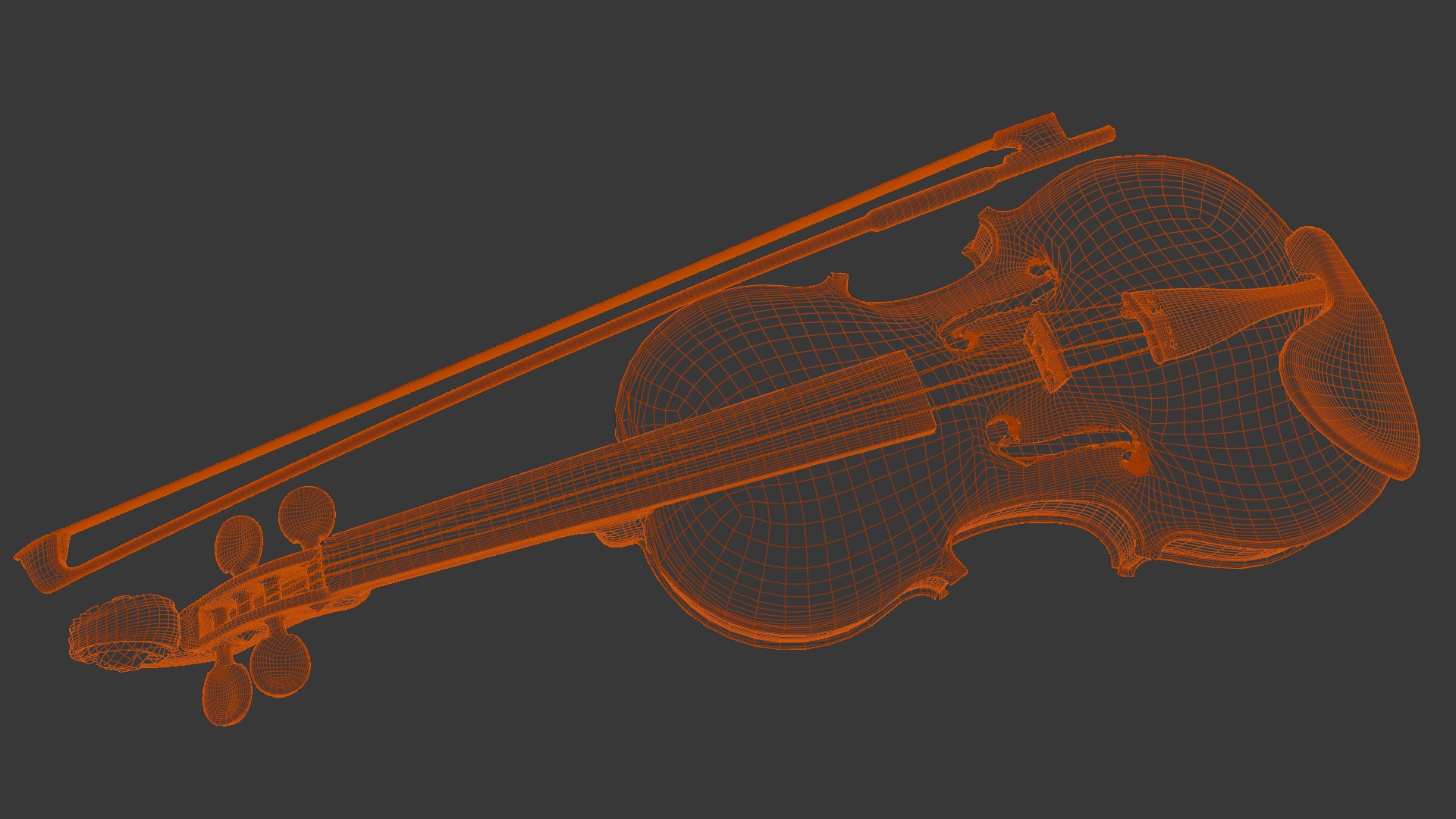 Violin 3D Model Low-poly 3D model_10