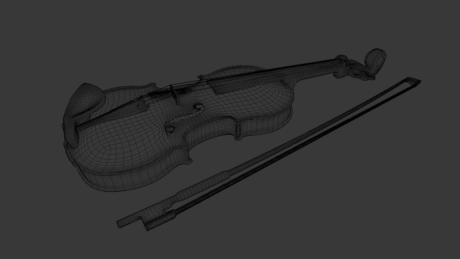 Violin 3D Model Low-poly 3D model_8