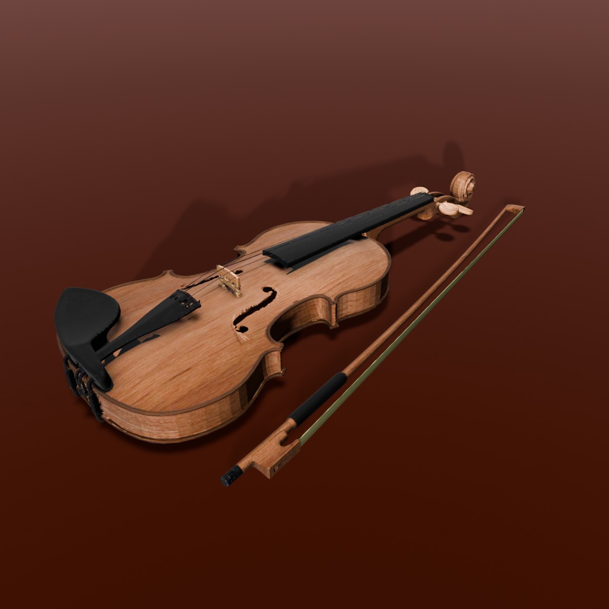 Violin 3D Model Low-poly 3D model_5