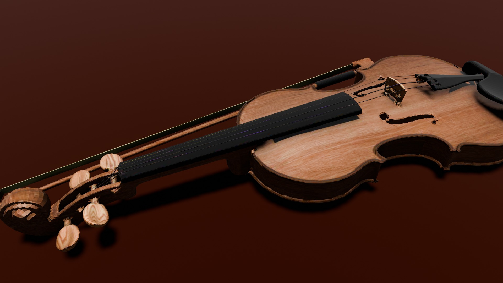 Violin 3D Model Low-poly 3D model_11