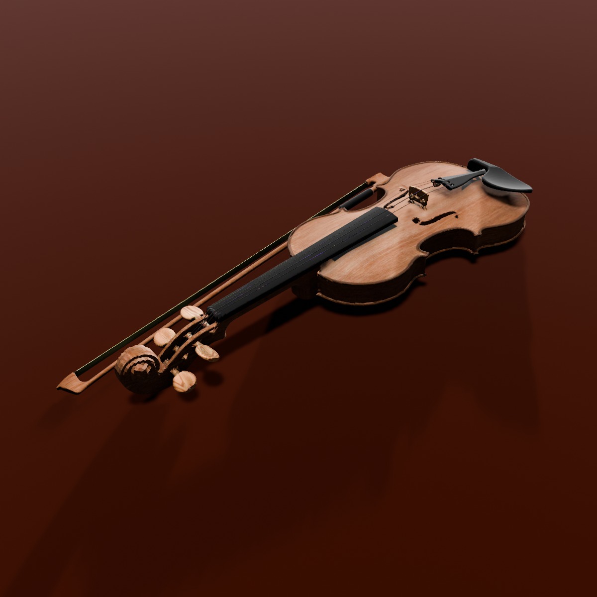 Violin 3D Model Low-poly 3D model_4