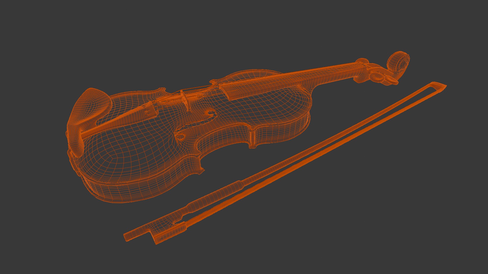 Violin 3D Model Low-poly 3D model_9