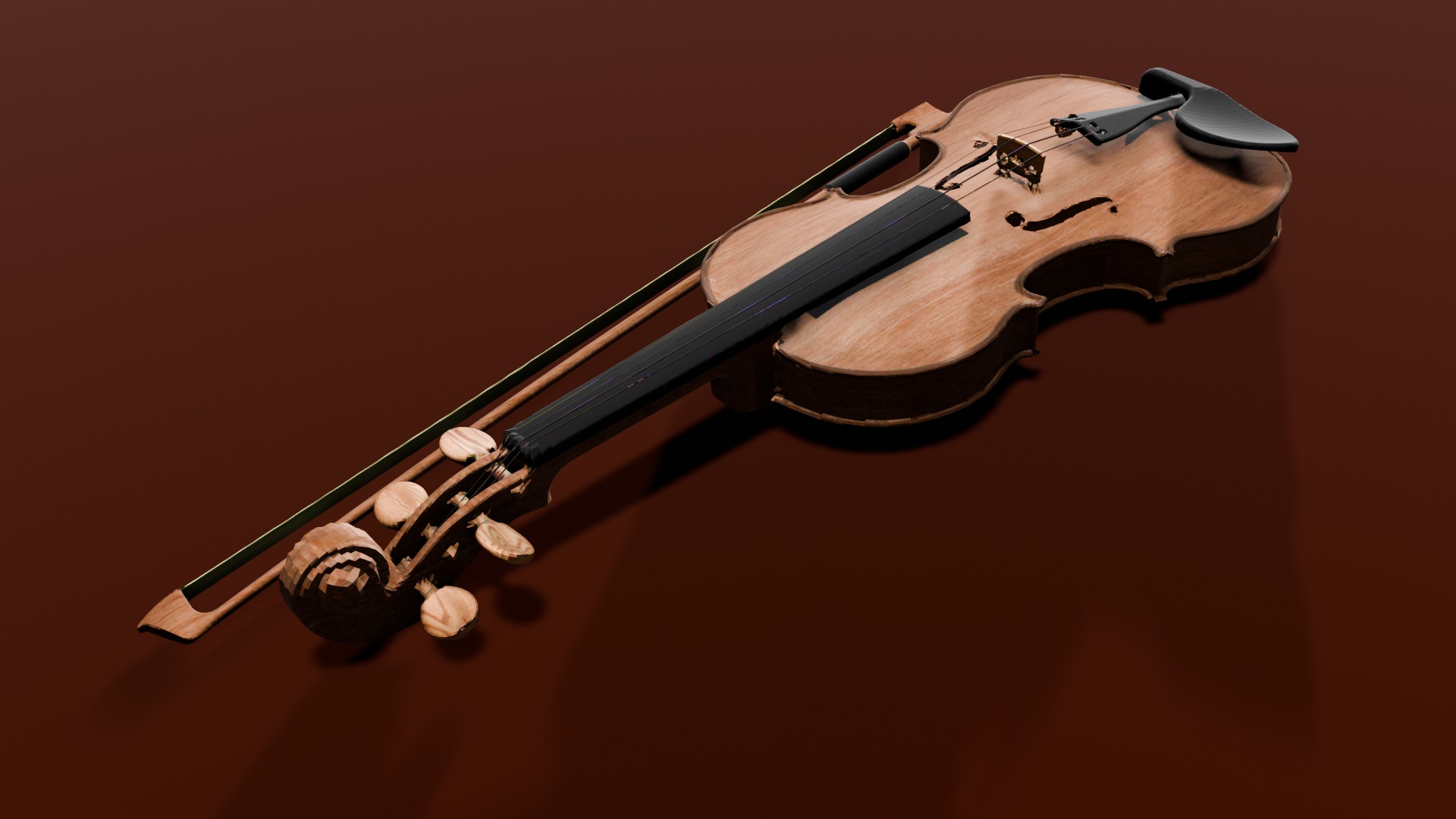 Violin 3D Model Low-poly 3D model_3