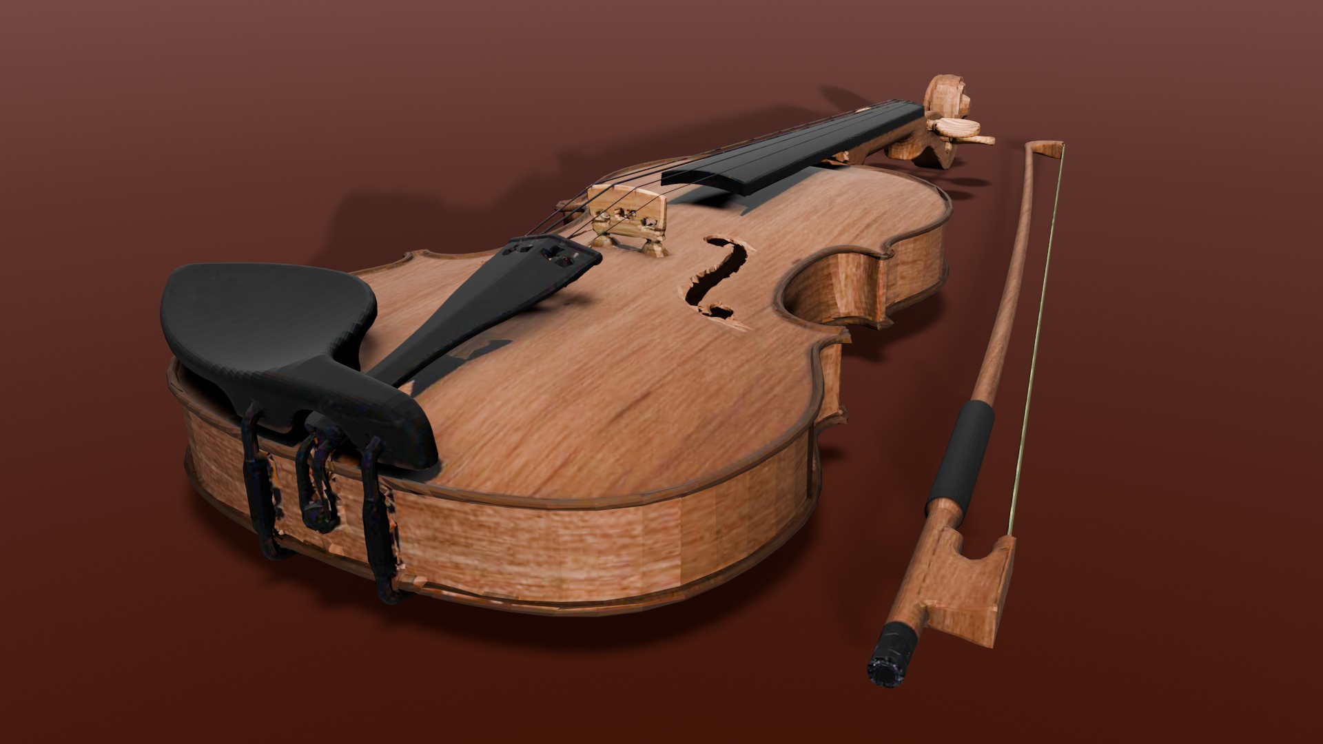 Violin 3D Model Low-poly 3D model_14