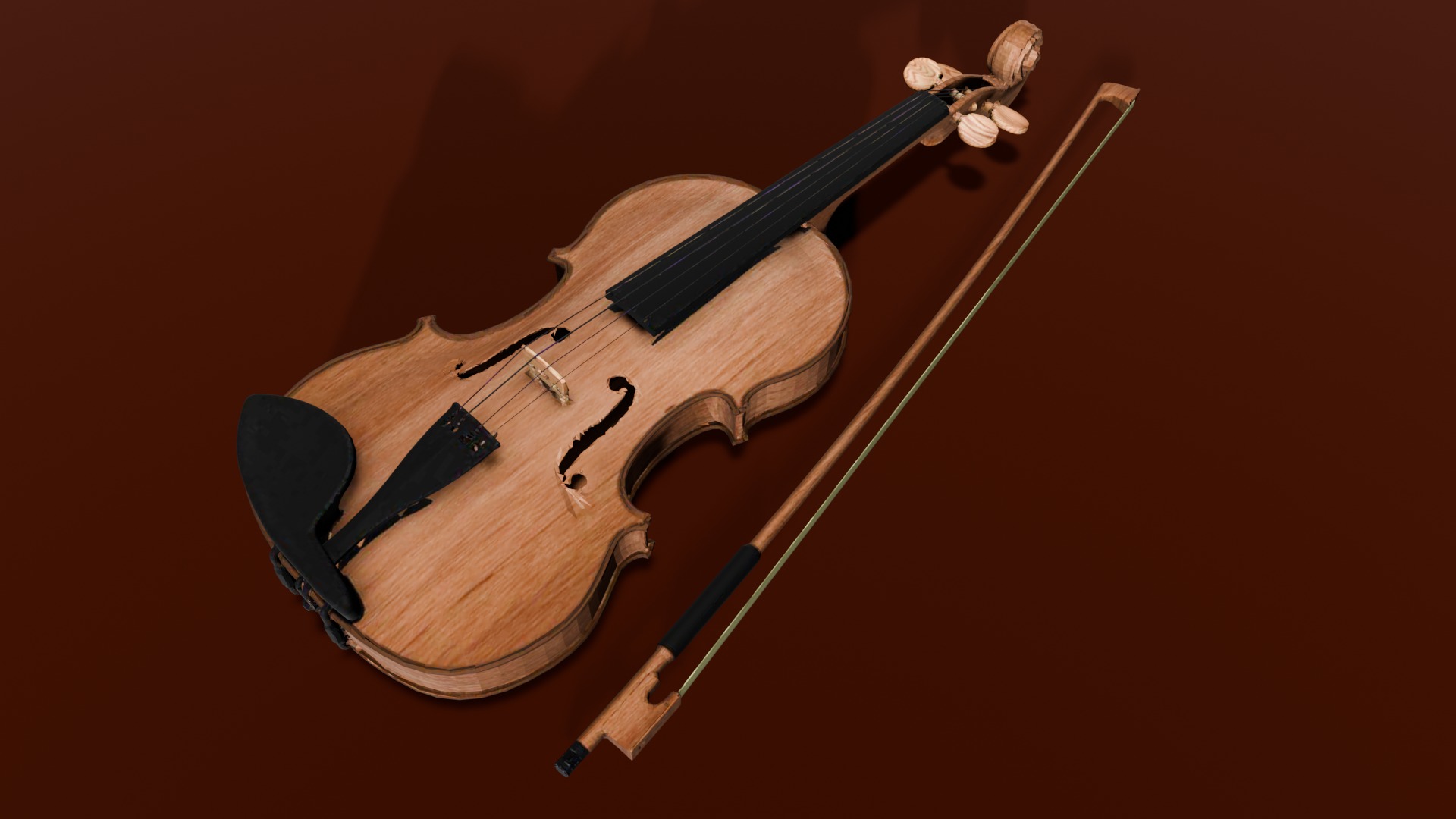Violin 3D Model Low-poly 3D model_1