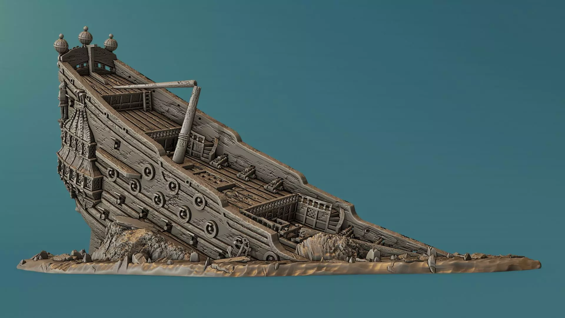 The wreckage of the ship 3D print model_0