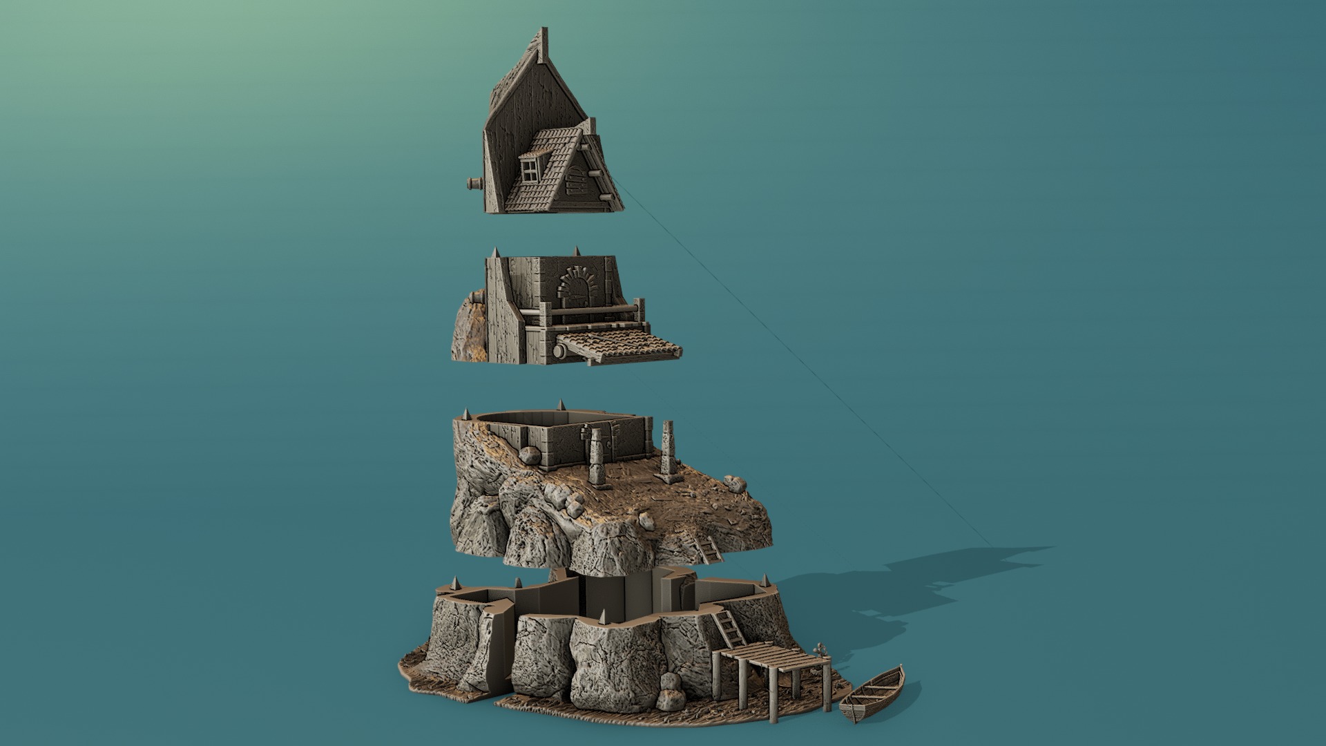 The house on Shark Cliff 3D print model_4