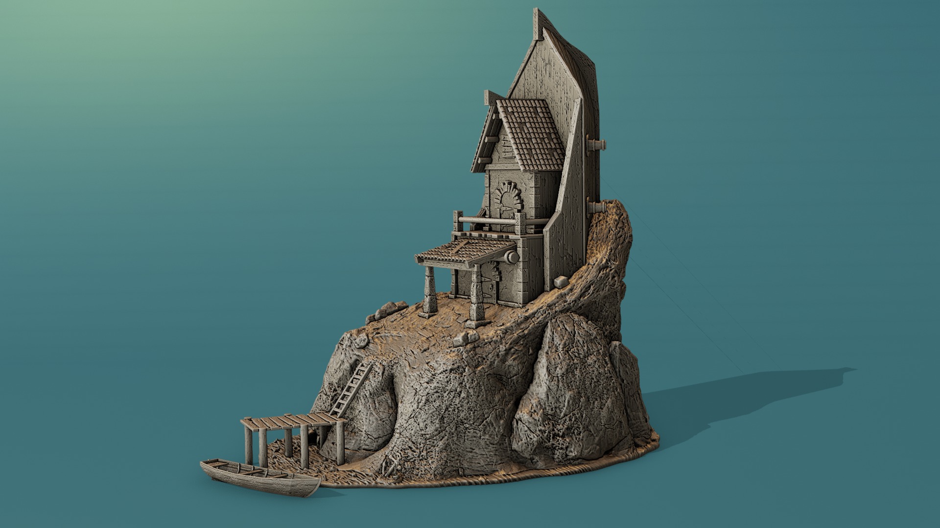 The house on Shark Cliff 3D print model_3