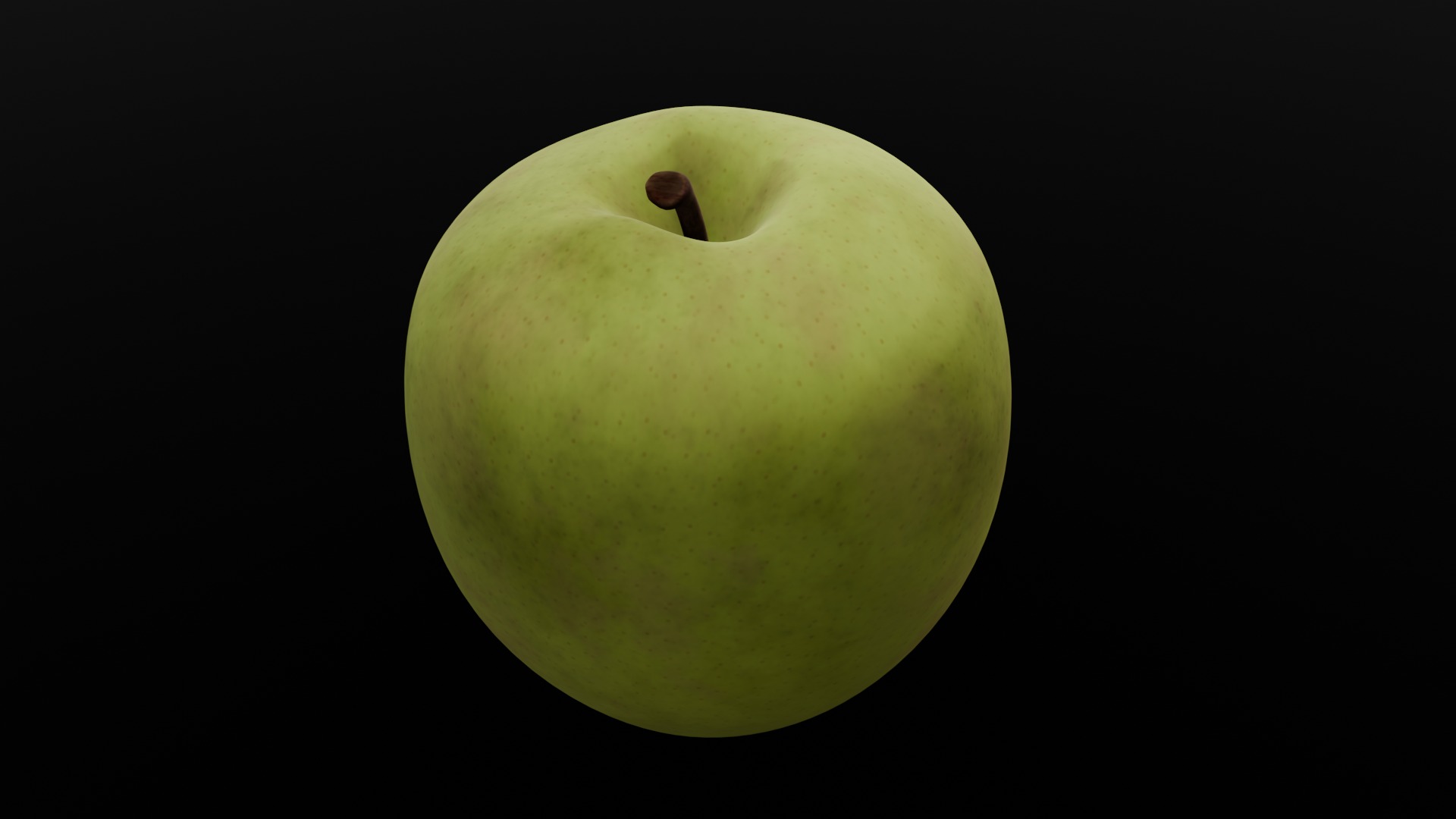 Green Apple 3D Model Low-poly 3D model_1