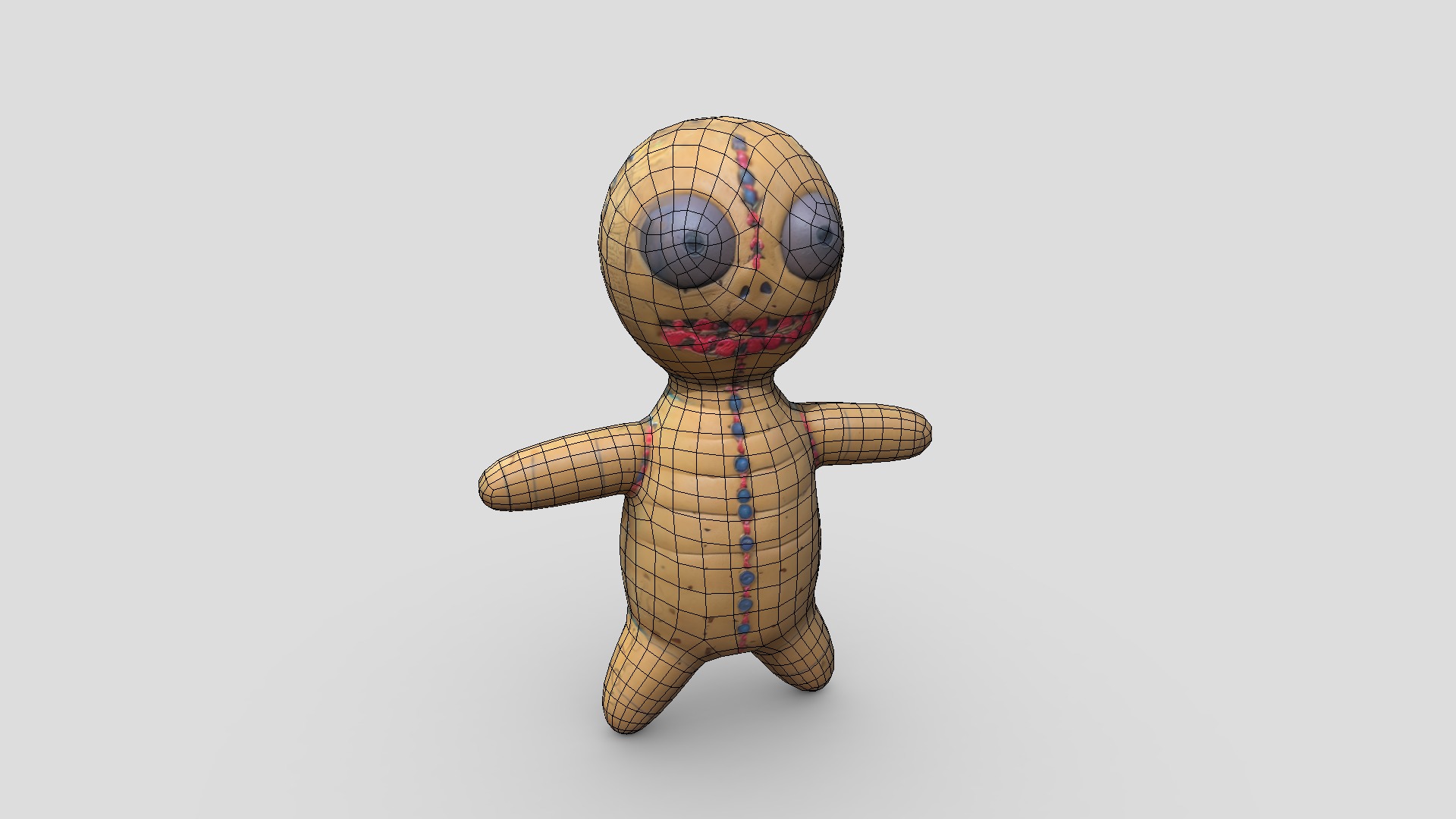 Voodoo Doll 2 Low-poly 3D model_2