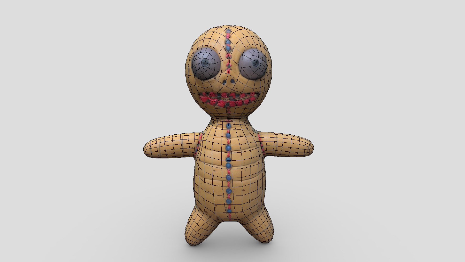 Voodoo Doll 2 Low-poly 3D model_4