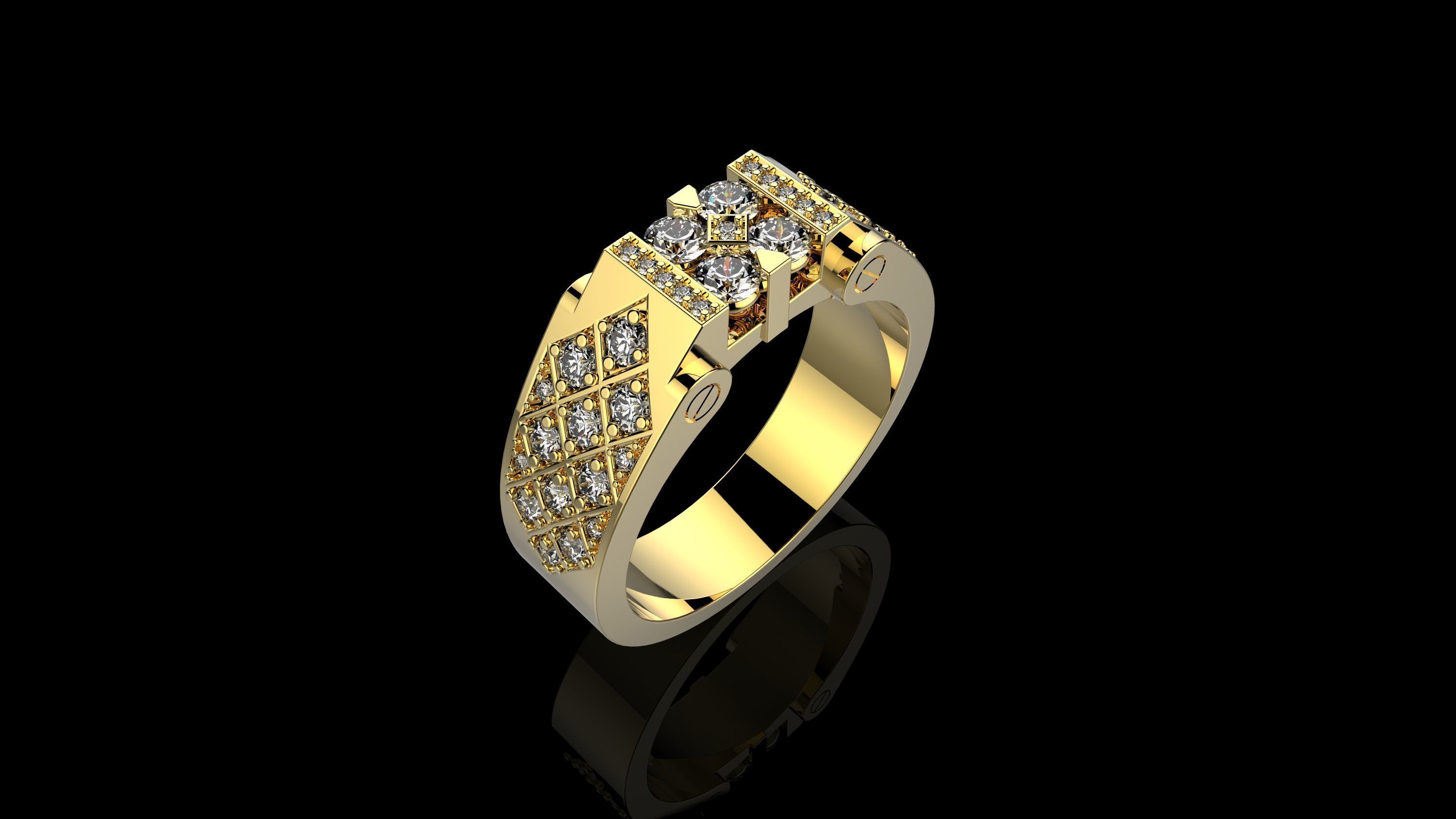 K RINGS FOR MEN N1005 N2 SIZE 21 3D print model_1