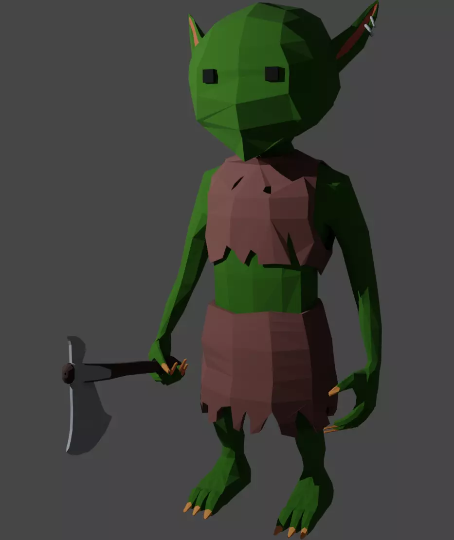 Low poly goblin Low-poly 3D model_0