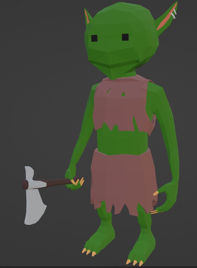 Low poly goblin Low-poly 3D model_2