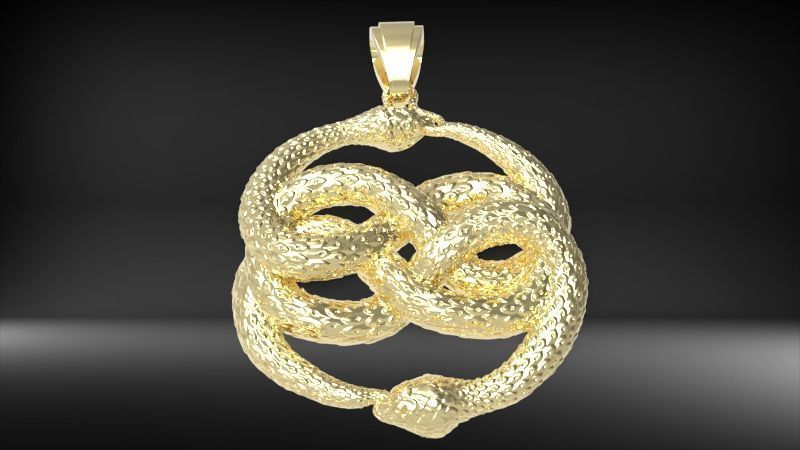 Snake Serpent Pendant 3D print model_22