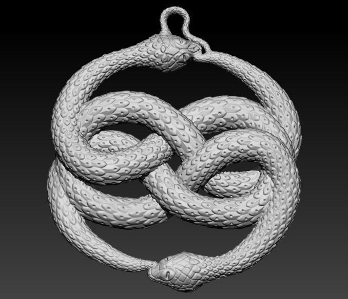 Snake Serpent Pendant 3D print model_14