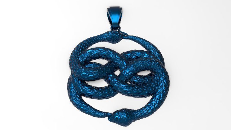 Snake Serpent Pendant 3D print model_20