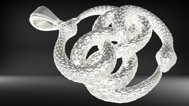 Snake Serpent Pendant 3D print model_8