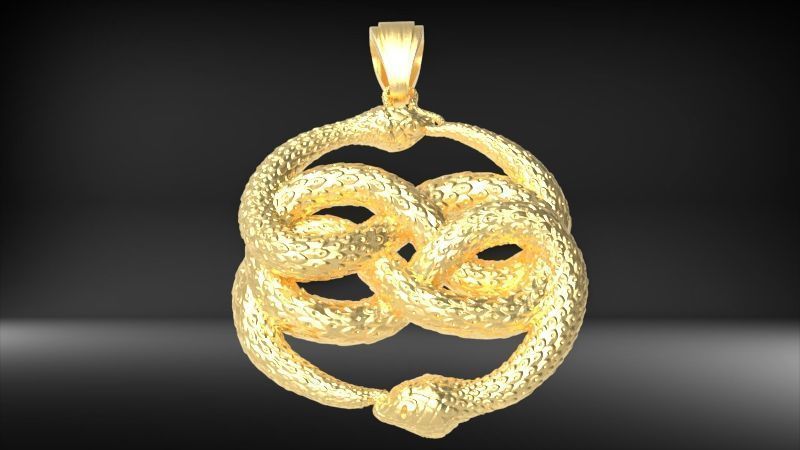 Snake Serpent Pendant 3D print model_26