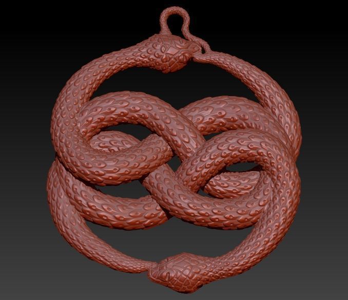 Snake Serpent Pendant 3D print model_13