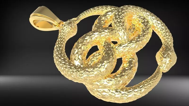 Snake Serpent Pendant 3D print model_0