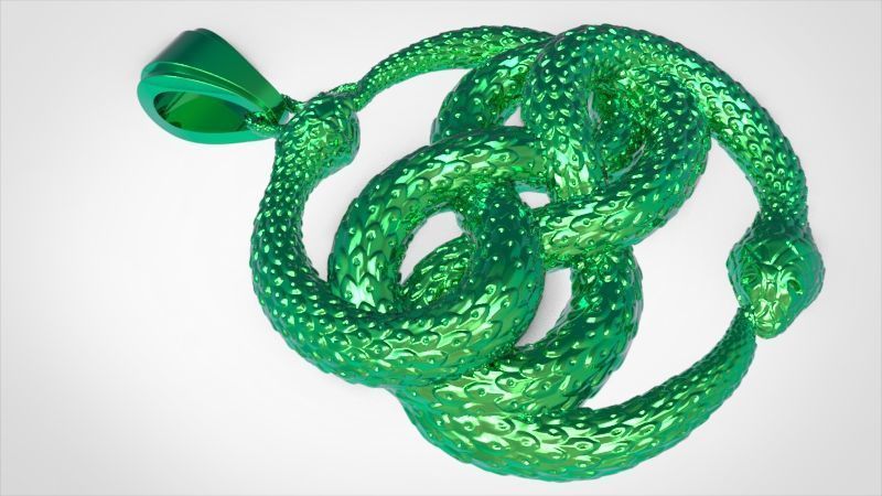 Snake Serpent Pendant 3D print model_6