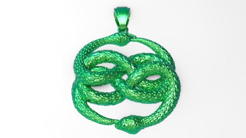 Snake Serpent Pendant 3D print model_19