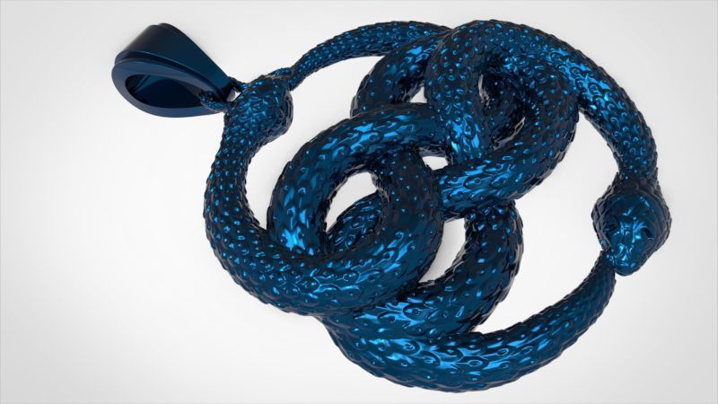 Snake Serpent Pendant 3D print model_7