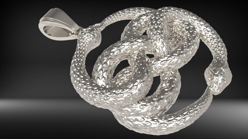 Snake Serpent Pendant 3D print model_28