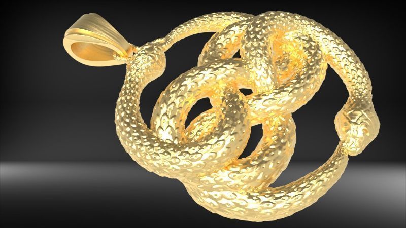 Snake Serpent Pendant 3D print model_1