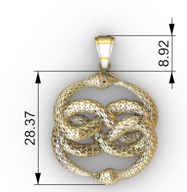 Snake Serpent Pendant 3D print model_15