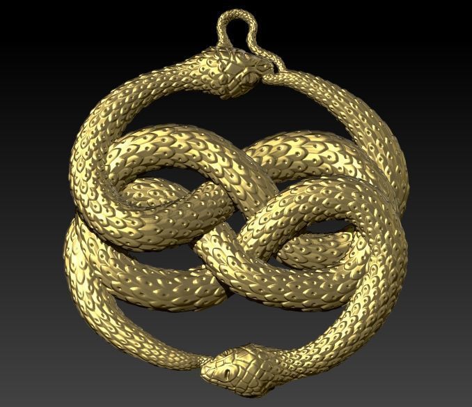 Snake Serpent Pendant 3D print model_11