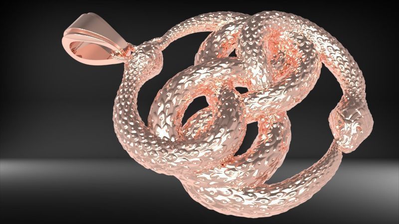 Snake Serpent Pendant 3D print model_4