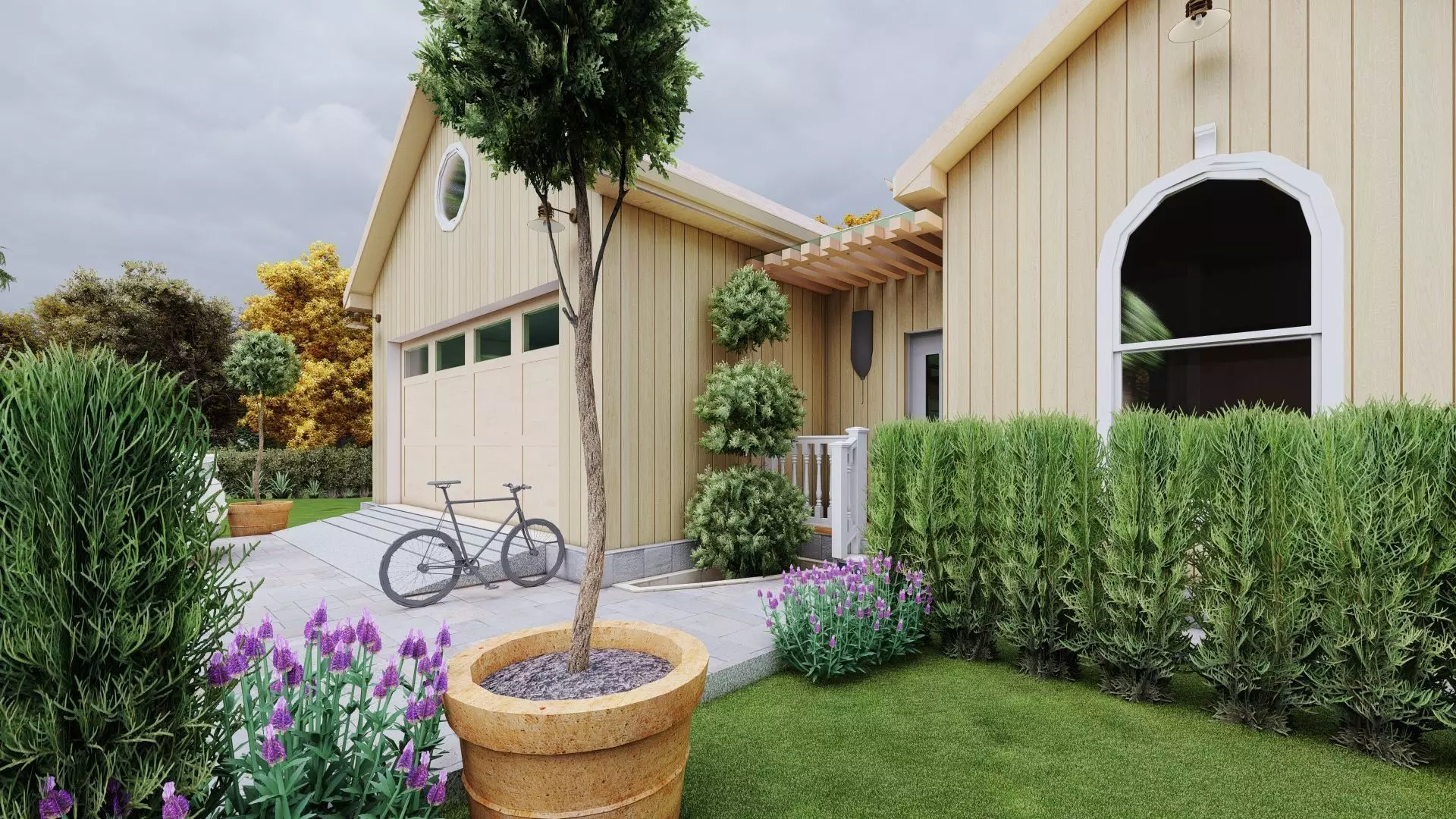 3 Bedroom Ranch House Plan 3D model