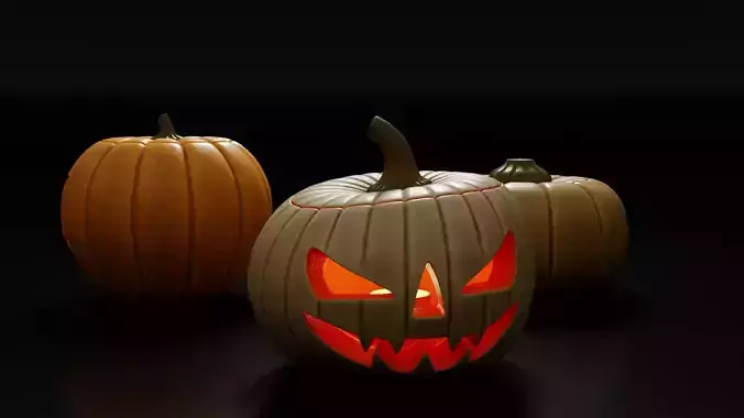 Halloween Pumpkins Low-poly 3D model