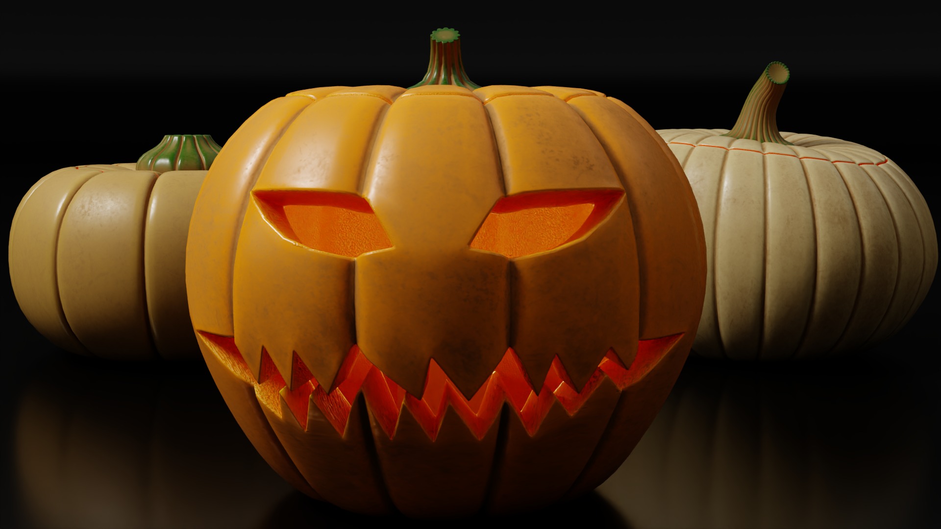 Halloween Pumpkins Low-poly 3D model_6