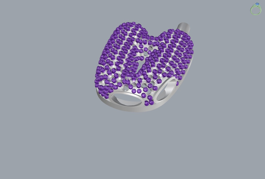 Letter A with crystals  3D print model_5