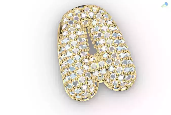 Letter A with crystals 