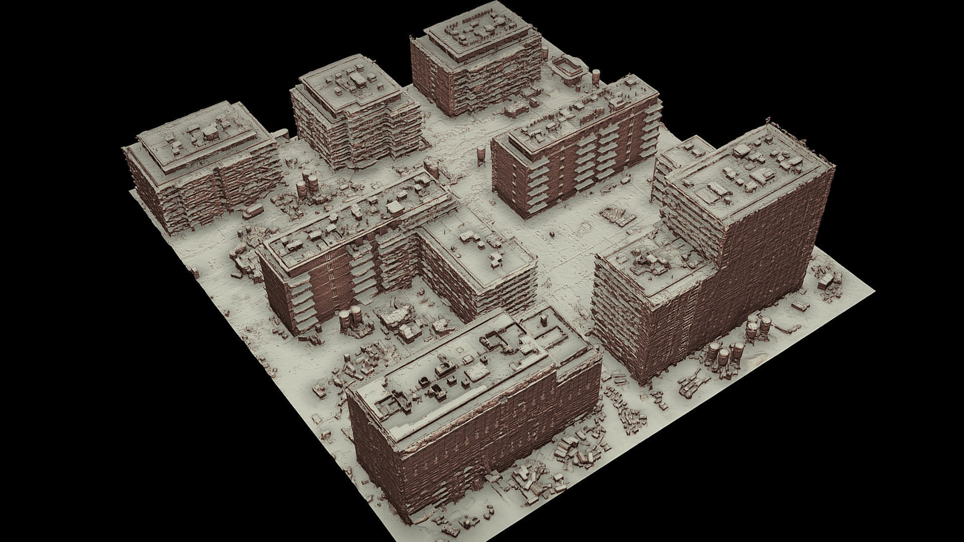 construction-site buildings area cityblock photogrammetry Low-poly 3D model_5