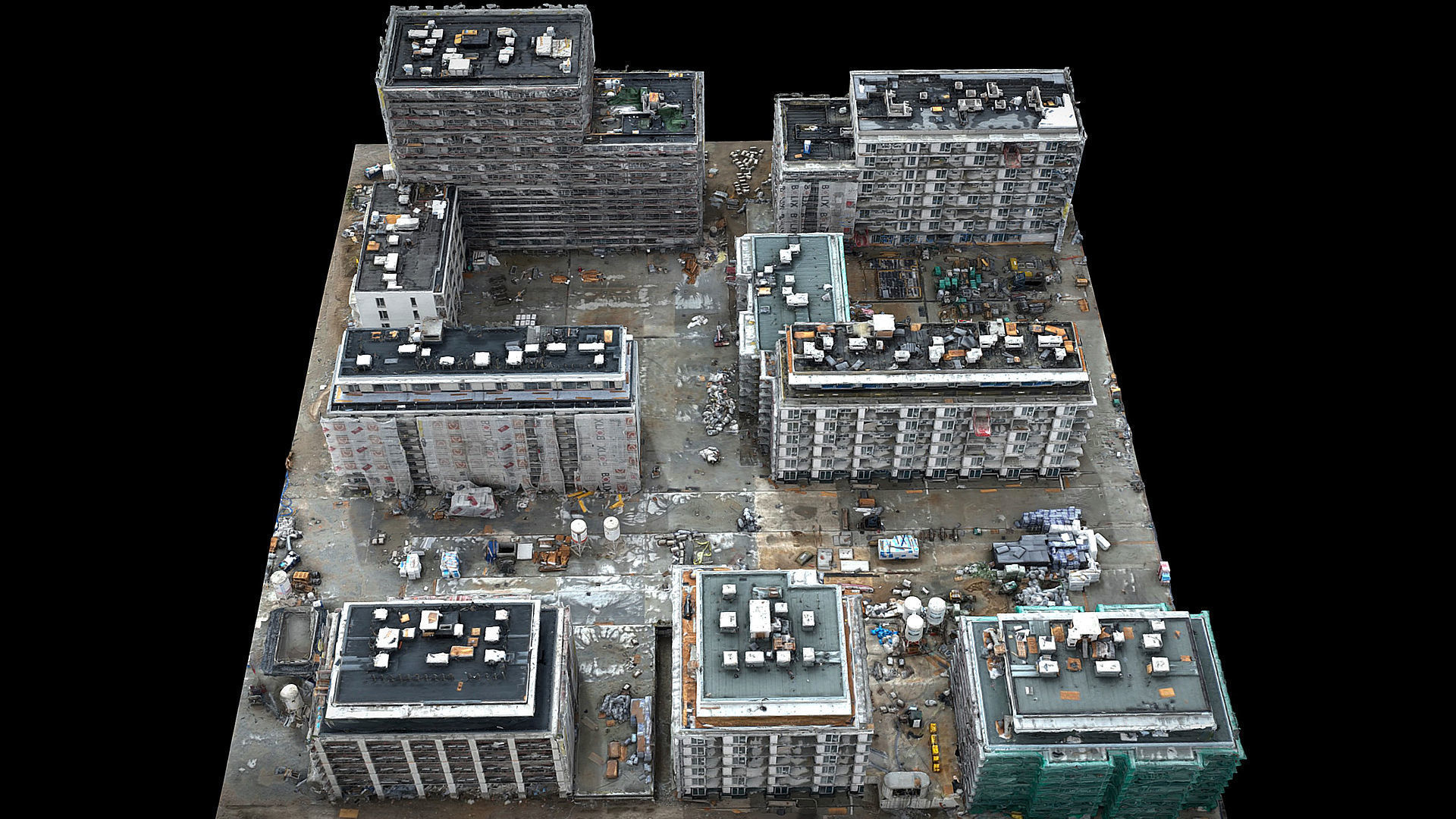 construction-site buildings area cityblock photogrammetry Low-poly 3D model_4