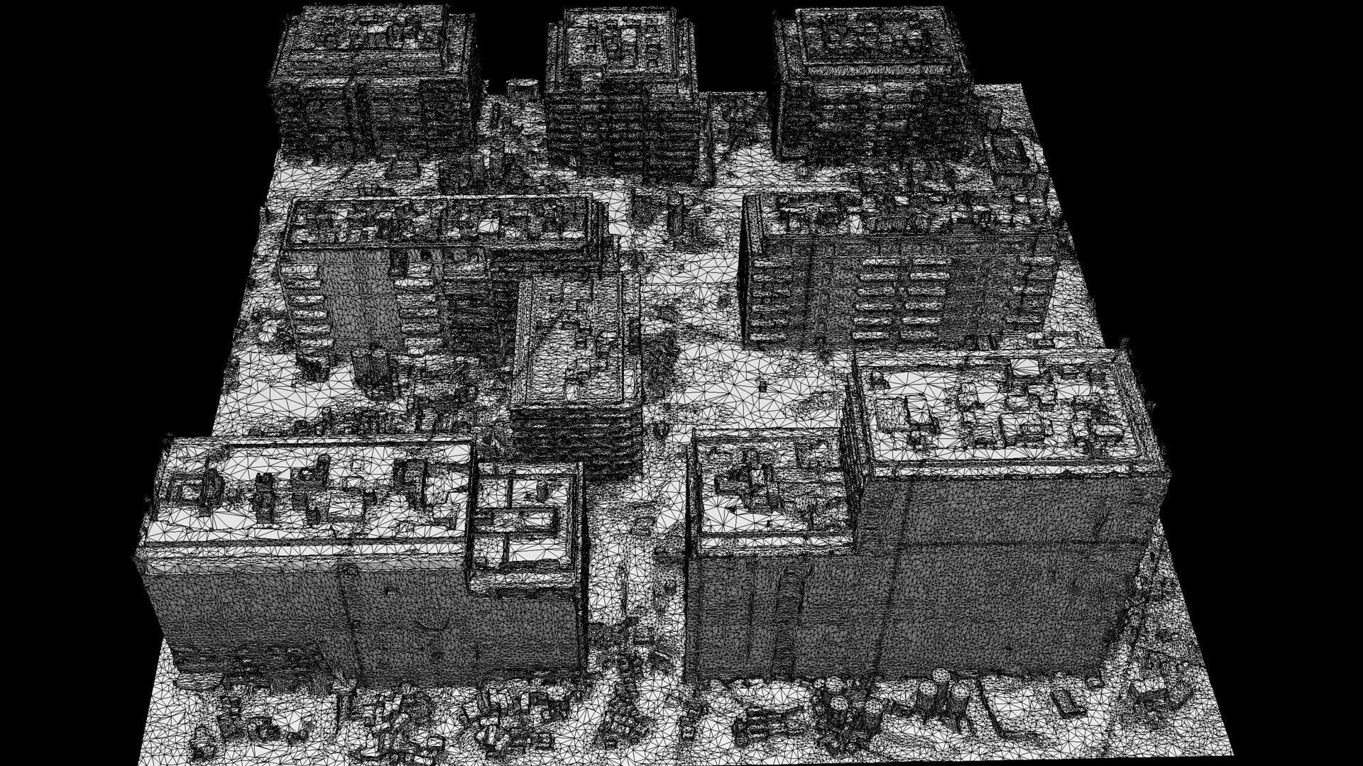 construction-site buildings area cityblock photogrammetry Low-poly 3D model_6