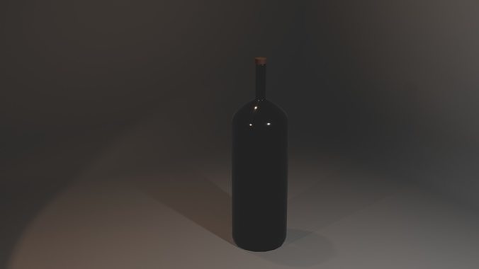 Glass Bottle Game-Ready Low-poly 3D model