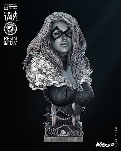Wicked Marvel Black Cat Bust 3D print model