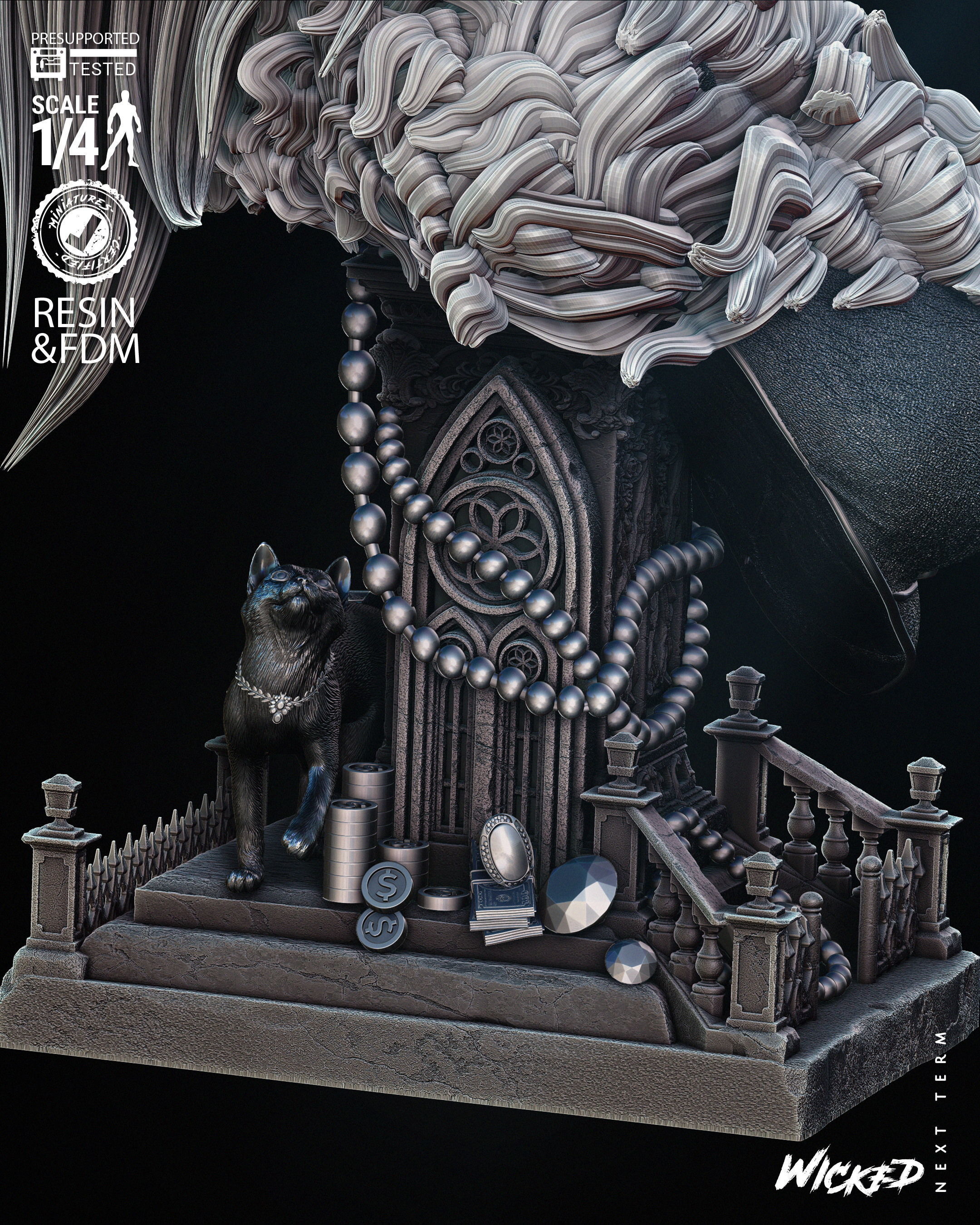 Wicked Marvel Black Cat Bust 3D print model_51