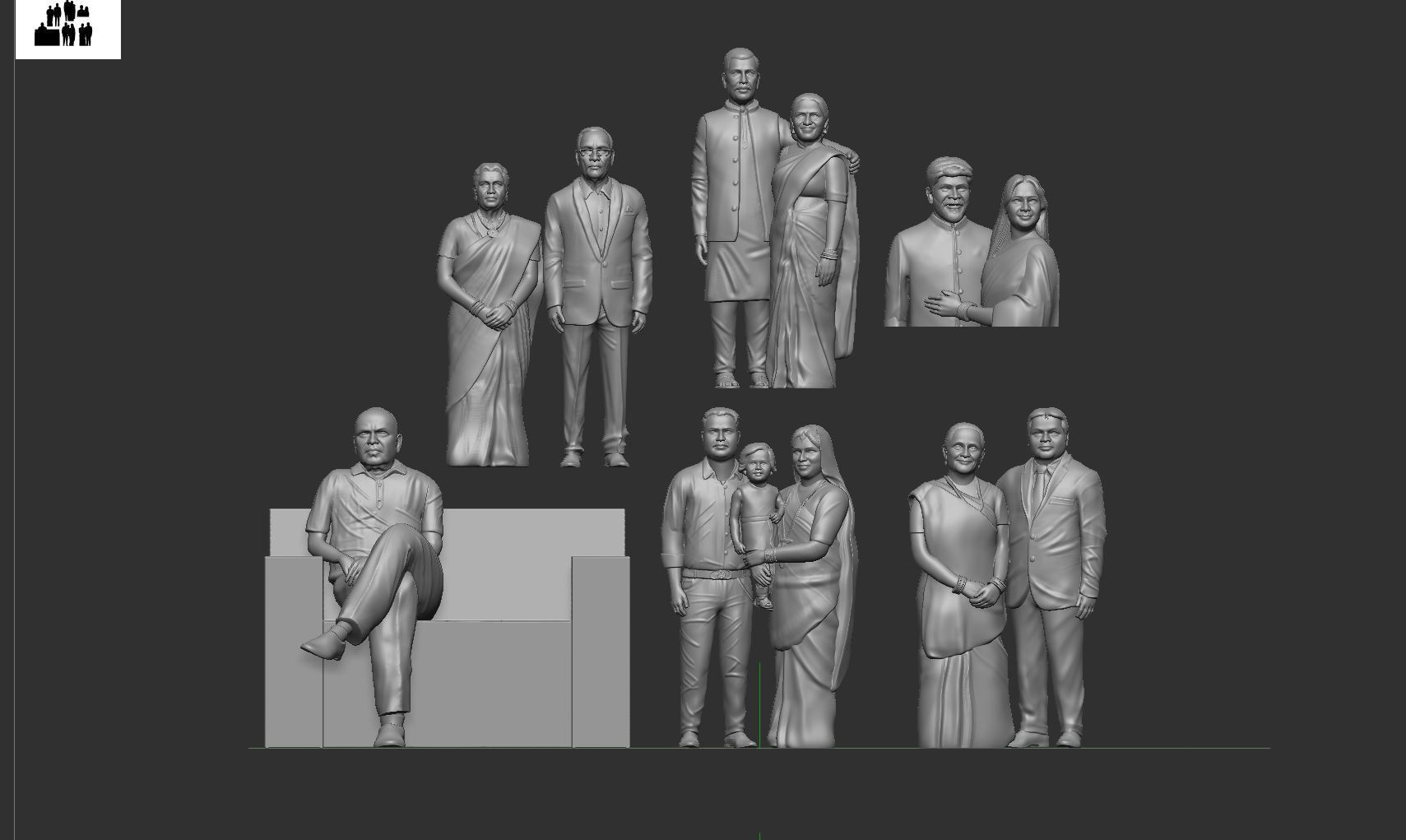 couple miniature 3D print model_13