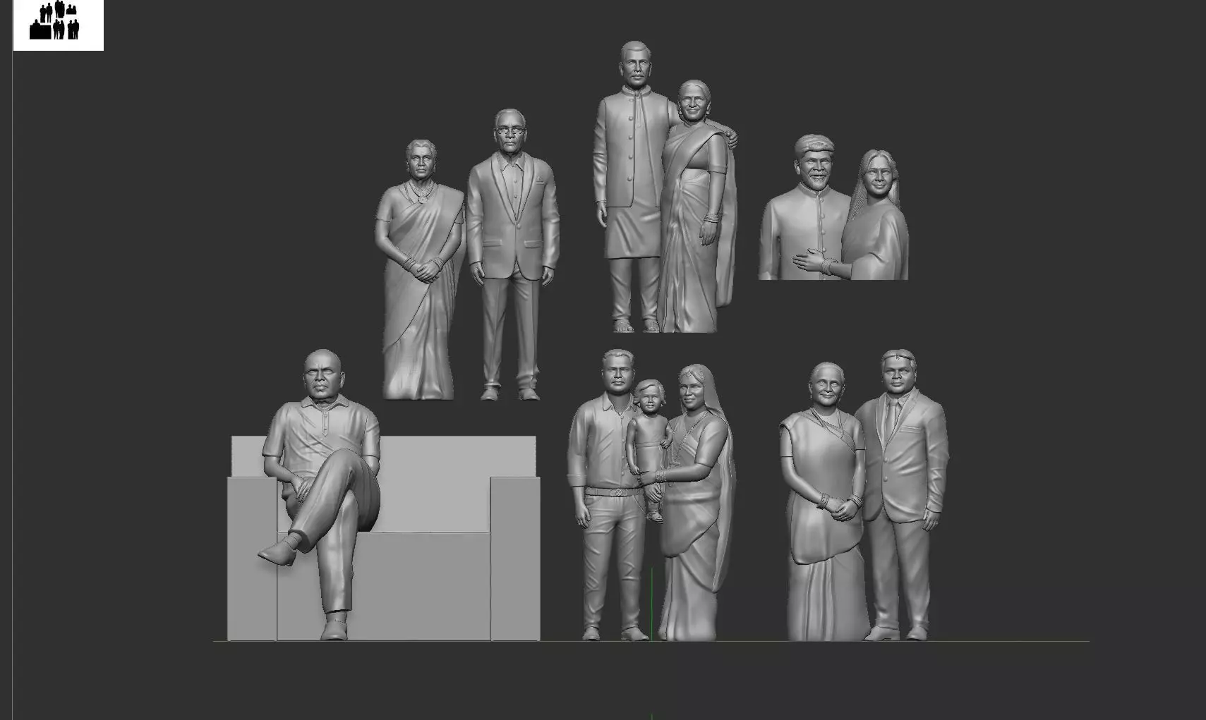 couple miniature 3D print model_0